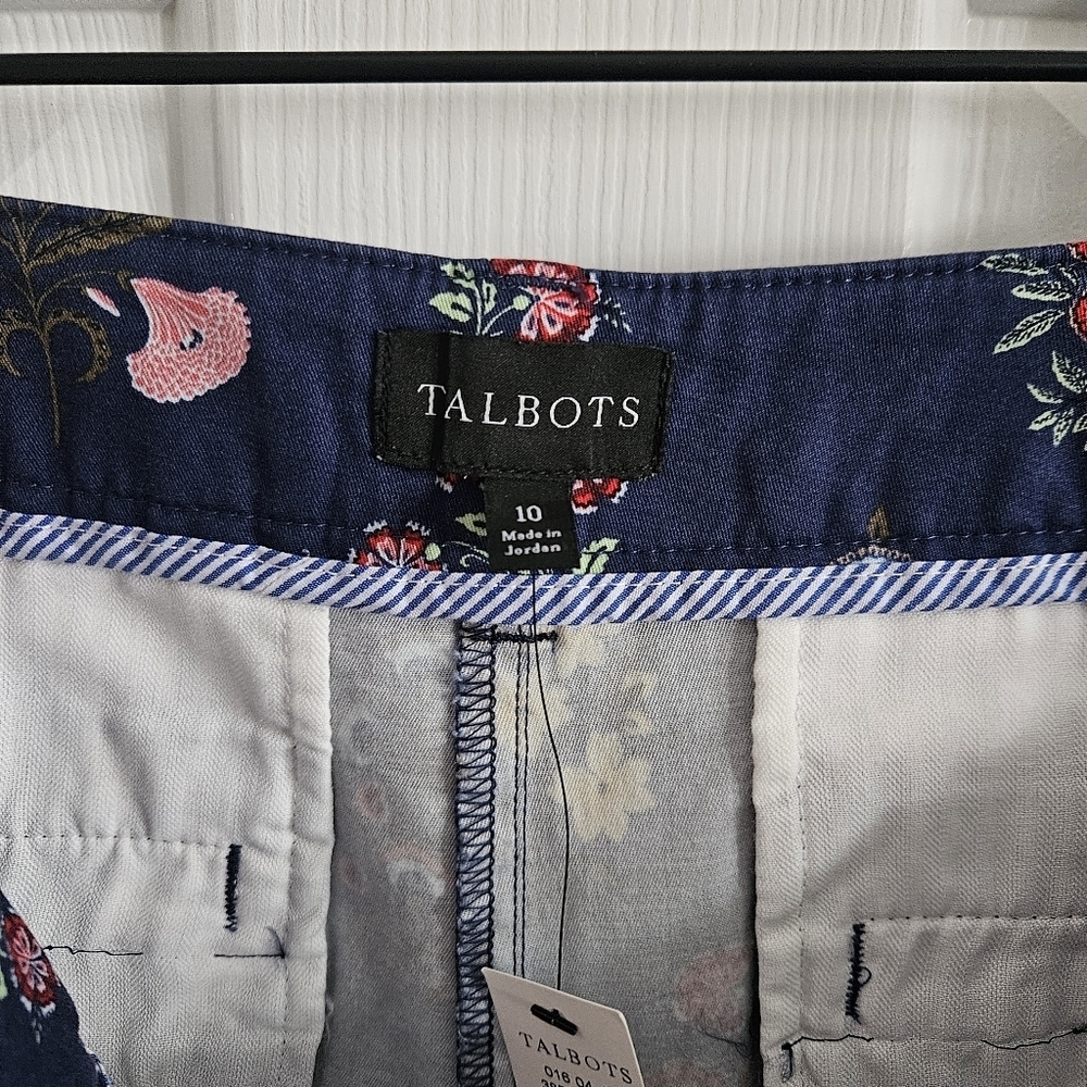 NWT Talbots Wide Ankle Twill Pants- Floral Radiance - Picture 7 of 8